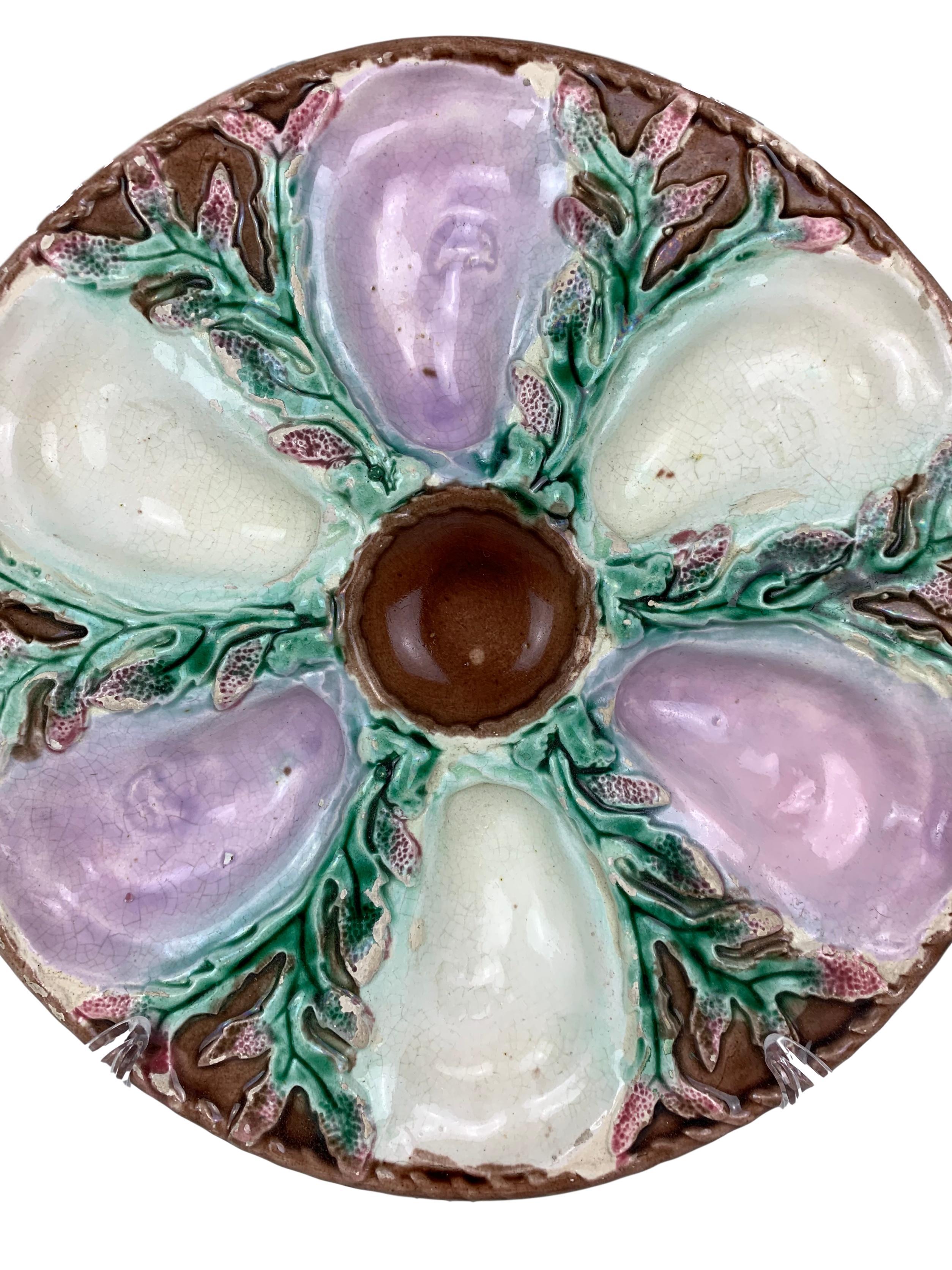 19th century Majolica oyster plate by Simon Fielding, English, circa 1880.

For over 28 years we have been among the nation's preeminent specialists in fine antique majolica.