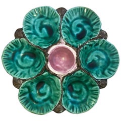 19th Century Majolica Oyster Plate Choisy Le Roi
