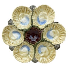 19th Century Majolica Oyster Plate Choisy Le Roi