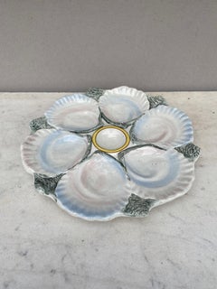 19th Century Majolica Oyster Plate J. Hahn Marescaux