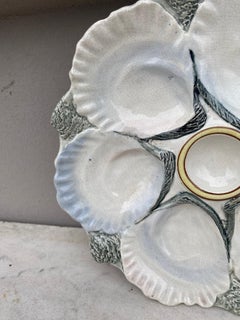 19th Century Majolica Oyster Plate J. Hahn Marescaux
