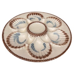 Piatto Oyster in maiolica del XIX secolo Longchamp