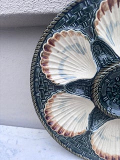 19th Century Majolica Oyster Plate Longchamp