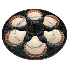19th Century Majolica Oyster Plate Longchamp