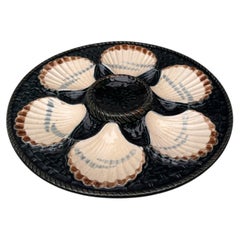 19th Century Majolica Oyster Plate Longchamp