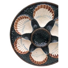 19th Century Majolica Oyster Plate Longchamp