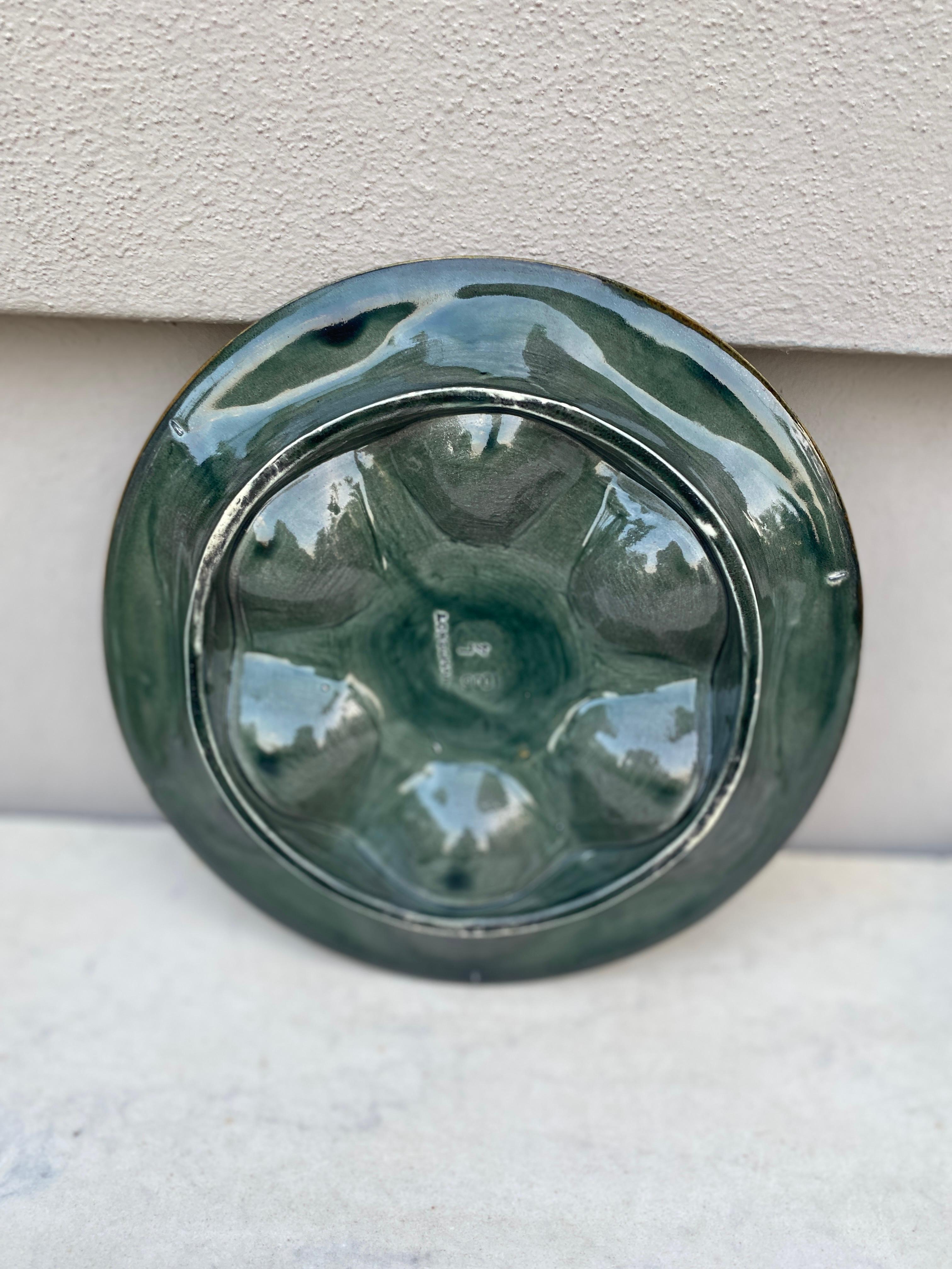 French 19th Century Majolica Oyster Plate Longchamp