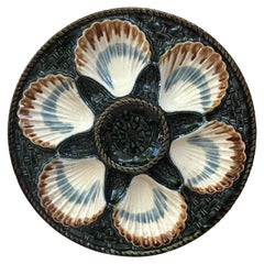 19th Century Majolica Oyster Plate Longchamp