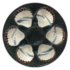 19th Century Majolica Oyster Plate Longchamp