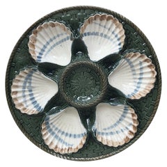 19th Century Majolica Oyster Plate Longchamp