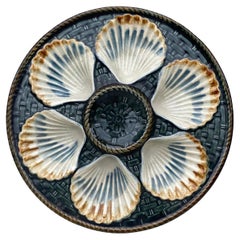 19th Century Majolica Oyster Plate Long Champ