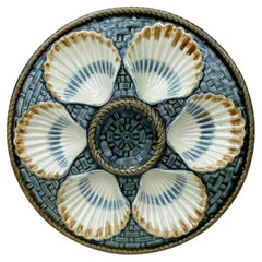 19th Century Majolica Oyster Plate Longchamp