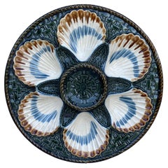 19th Century Majolica Oyster Plate Longchamp