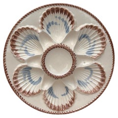 Piatto Oyster in maiolica del XIX secolo Longchamp