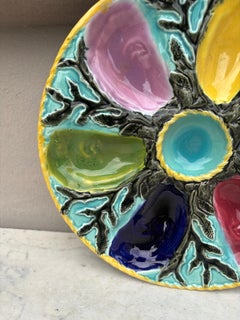 19th Century Majolica Oyster Plate S. Fielding and Co