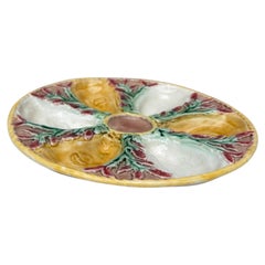 19th Century Majolica Oyster Plate S. Fielding and Co