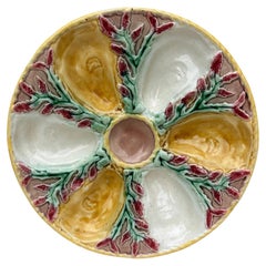 19th Century Majolica Oyster Plate S. Fielding and Co