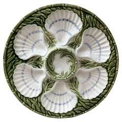 salinsid 19th Century Majolica Oyster Plate Salins