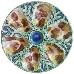 19th Century Majolica Oyster Plate S.Fielding and Co