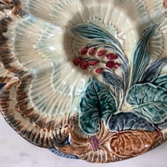 19th Century Majolica Oyster Plate Wasmuel