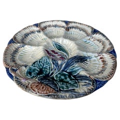19th Century Majolica Oyster Plate Wasmuel