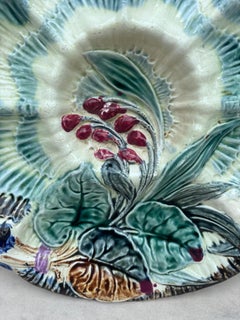 19th Century Majolica Oyster Plate Wasmuel
