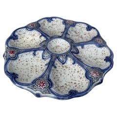 19th Century Majolica Oyster Plate Wasmuel