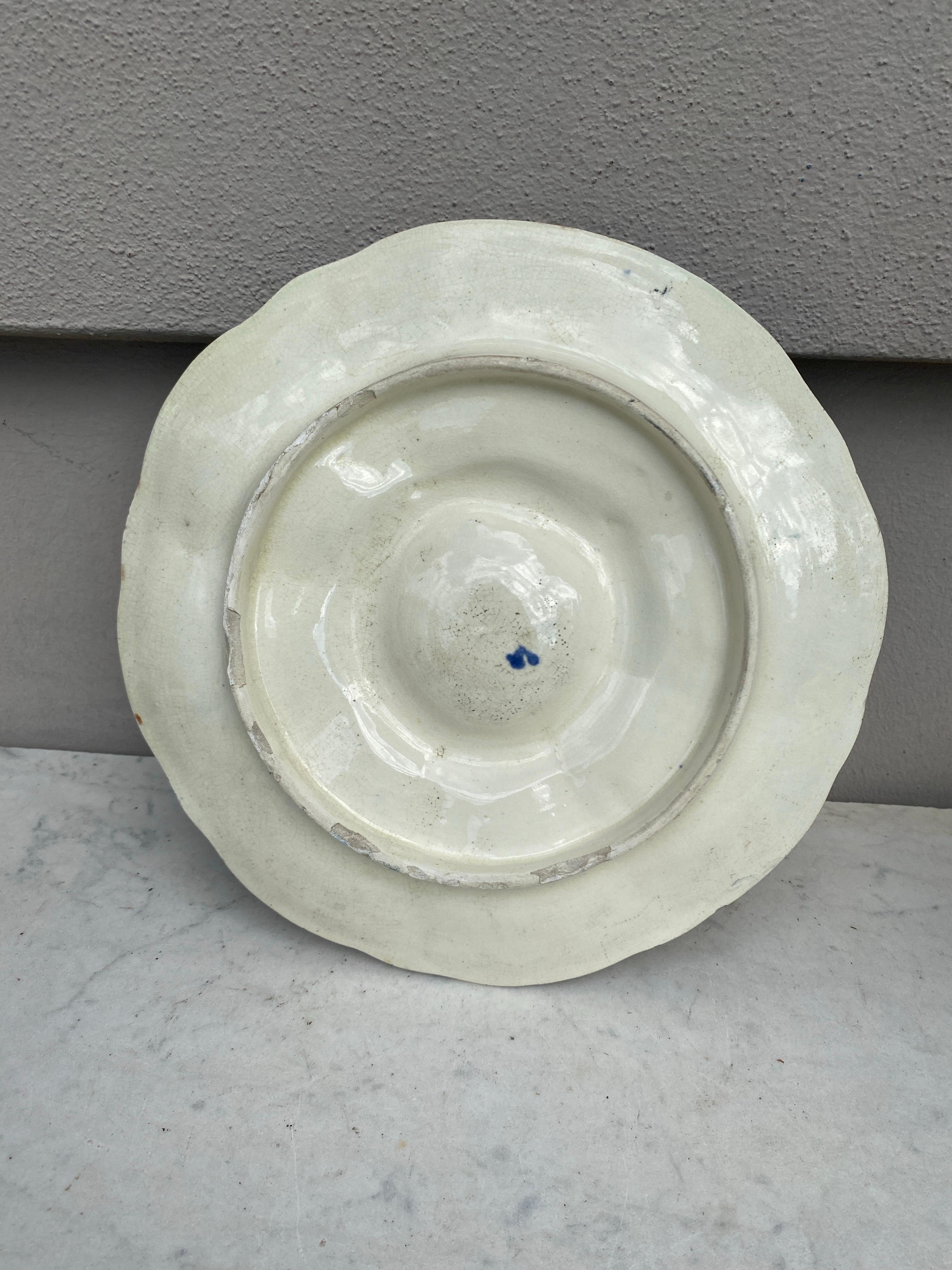 Belgian 19th Century Majolica Oyster Plate Wasmuel For Sale