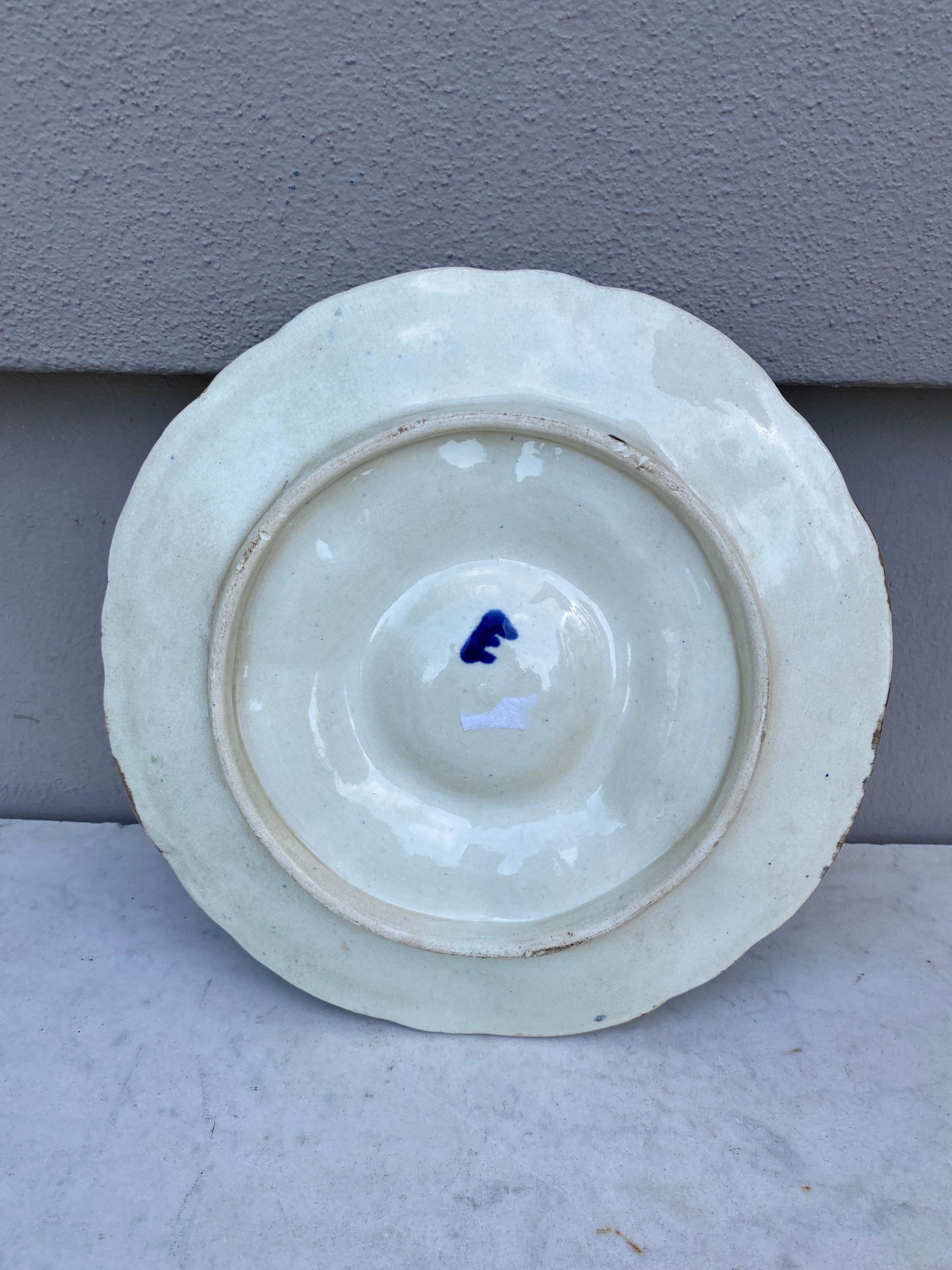 19th Century Majolica Oyster Plate Wasmuel In Good Condition For Sale In Austin, TX