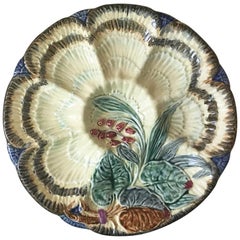 19th Century Majolica Oyster Plate Wasmuel