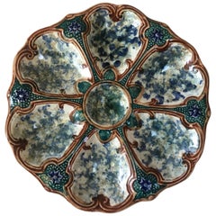 19th Century Majolica Oyster Plate Wasmuel