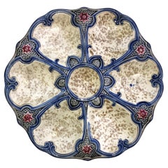 19th Century Majolica Oyster Plate Wasmuel