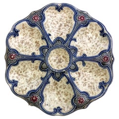 19th Century Majolica Oyster Plate Wasmuel