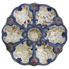 19th Century Majolica Oyster Plate Wasmuel