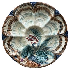 19th Century Majolica Oyster Plate Wasmuel