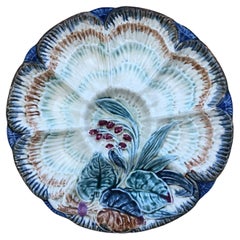 19th Century Majolica Oyster Plate Wasmuel