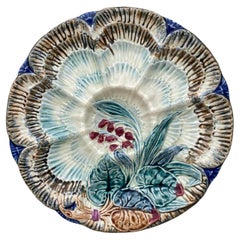 19th Century Majolica Oyster Plate Wasmuel