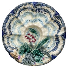 19th Century Majolica Oyster Plate Wasmuel