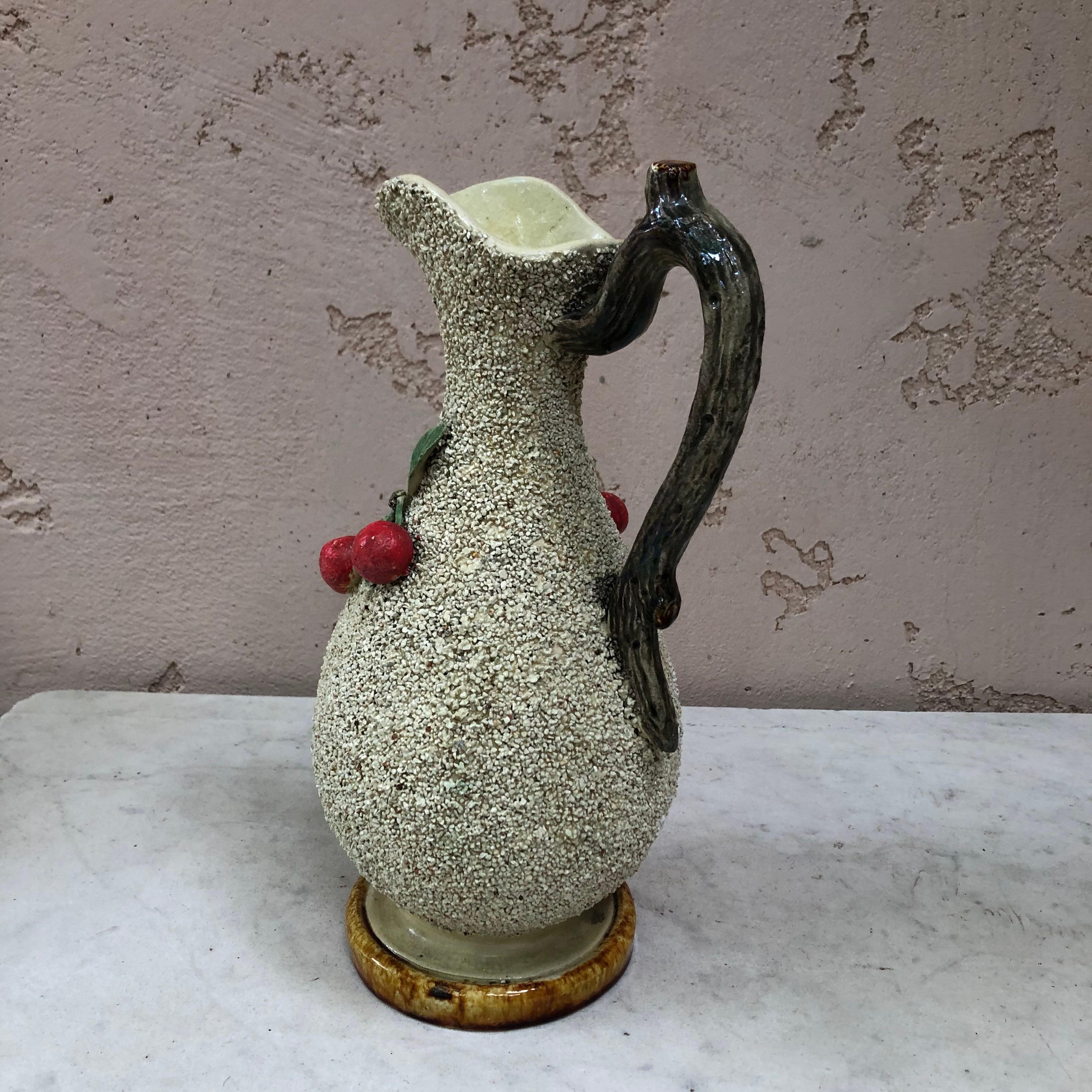 Portoghese Brocca in maiolica di Palissy del XIX secolo Antonio Alves Cunha Caldas Da Rainha in vendita