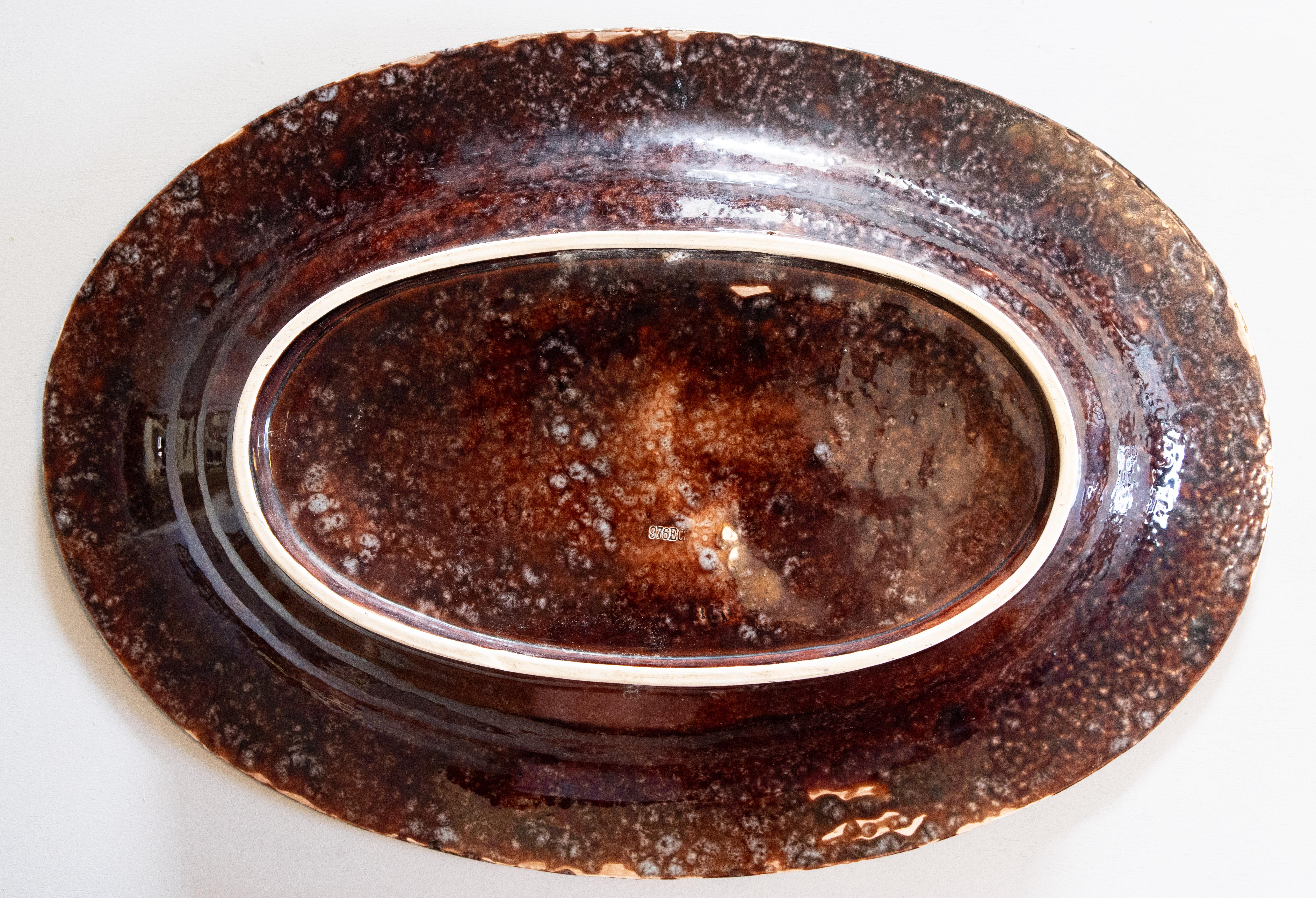 19th Century French Majolica Palissy Fish Platter For Sale 3