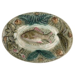 19th Century Majolica Palissy Fish Wall Platter Francois Maurice