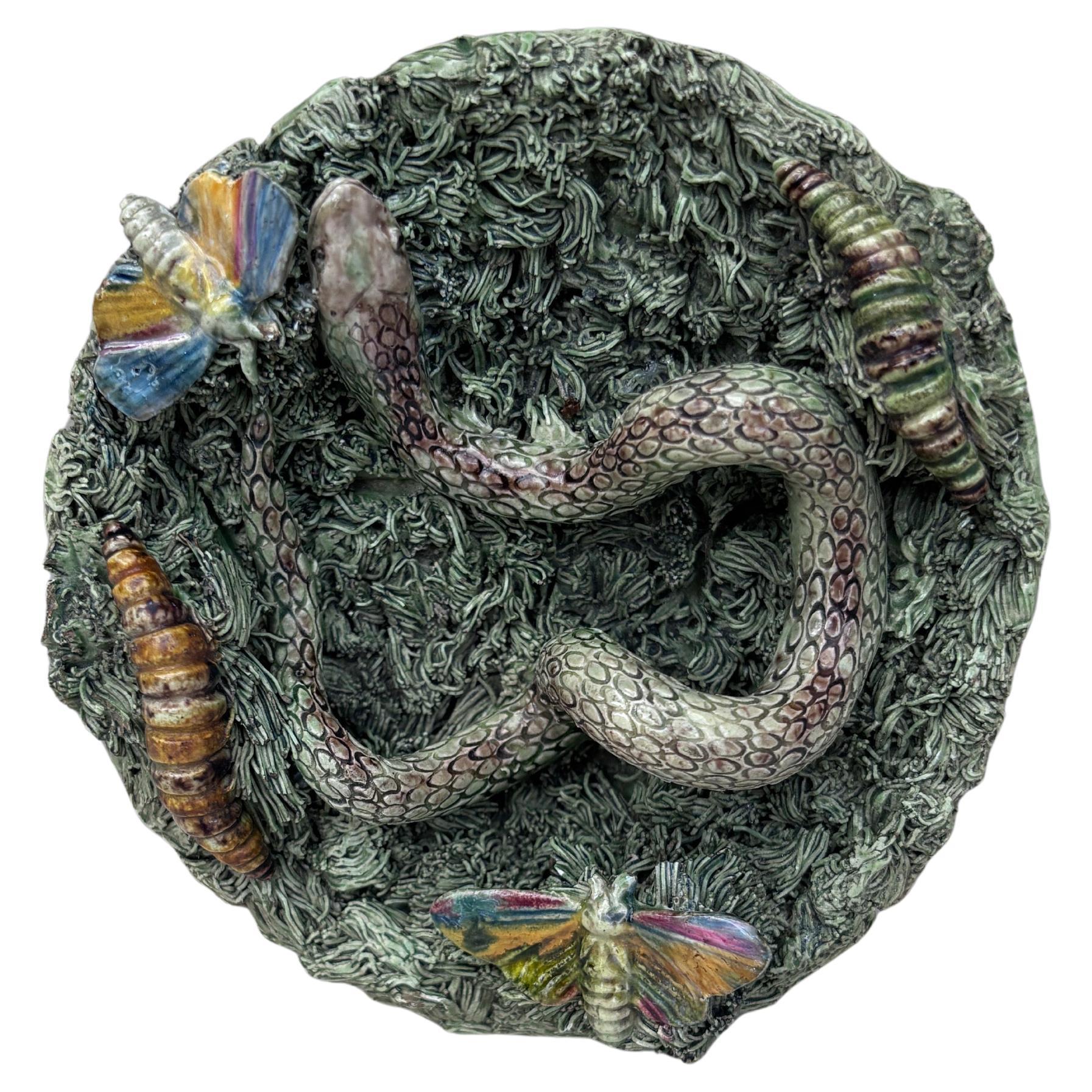 19th Century Majolica Palissy Fish Wall Platter Thomas Sergent For Sale 1