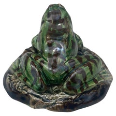 19th Century Majolica Palissy Frog Paperweight