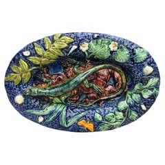 19th Century Majolica Palissy Lizard Wall Platter Thomas Sergent