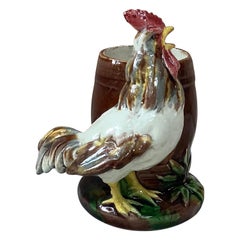 19th Century Majolica Palissy Rooster Thomas Sergent