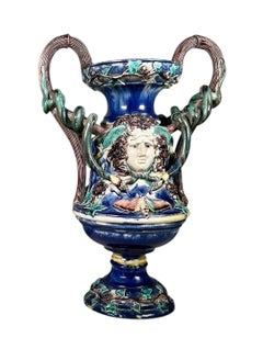 19th Century Majolica Palissy Vases