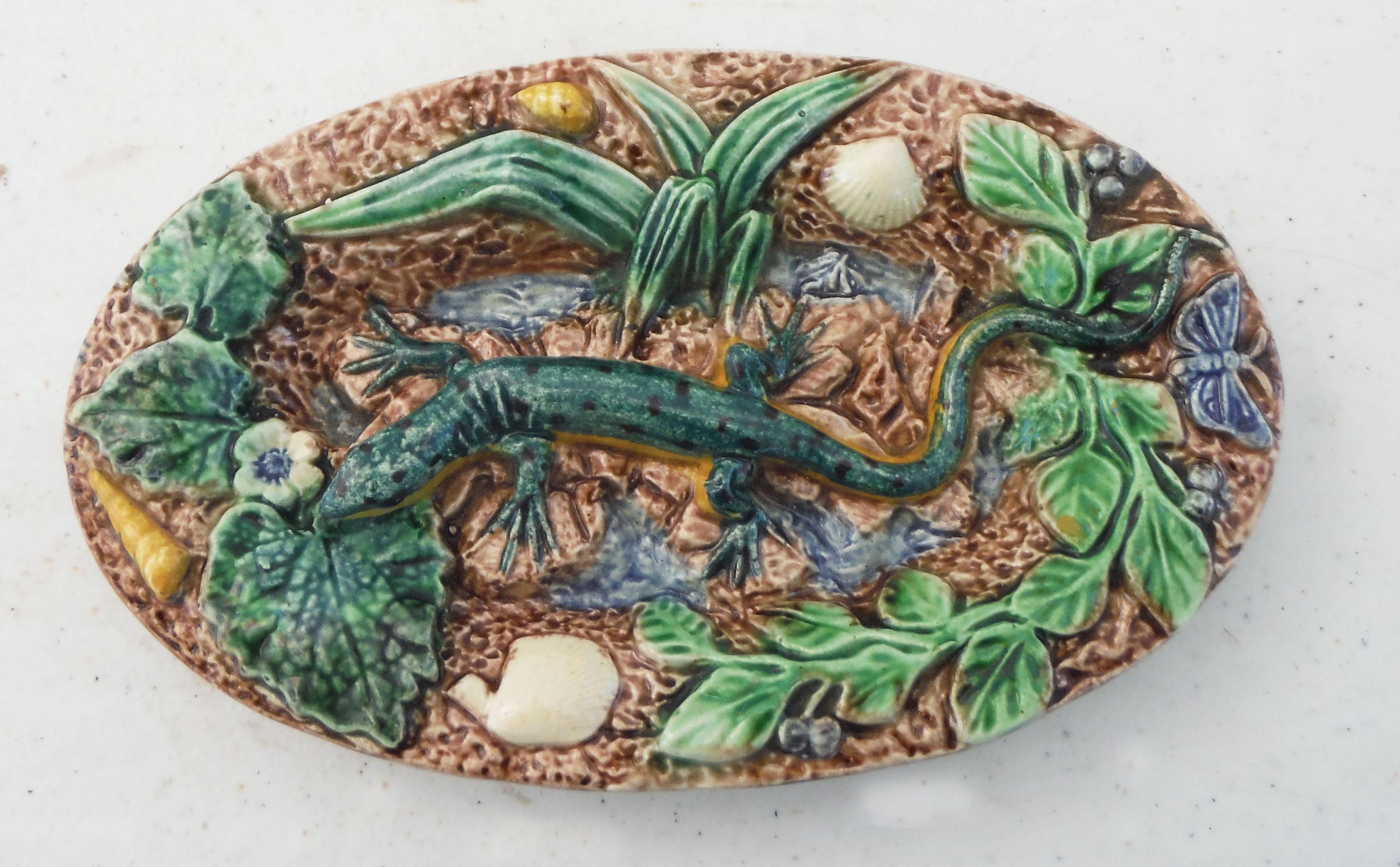 19th Century Majolica Palissy Wicker Boat with a Fish For Sale 4