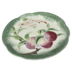 19th Century Majolica Peaches Plate Choisy Le Roi