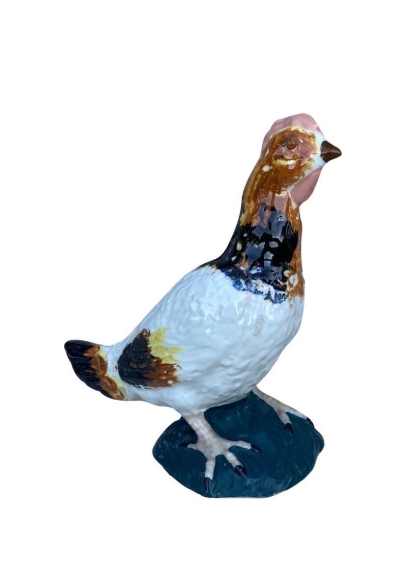 French 19th Century Majolica Pheasant Plate Choisy Le Roi For Sale