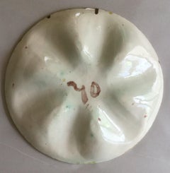 19th Century Majolica Pink and Yellow Oyster Plate S. Fielding and Co